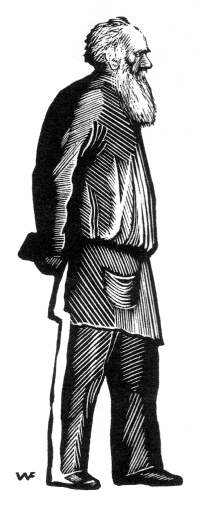 Толстой, фрагмент гравюры В. А. Фаворского